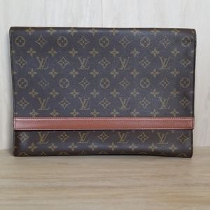 Louis Vuitton Brown and Tan Monogram Clutch Or Portfolio